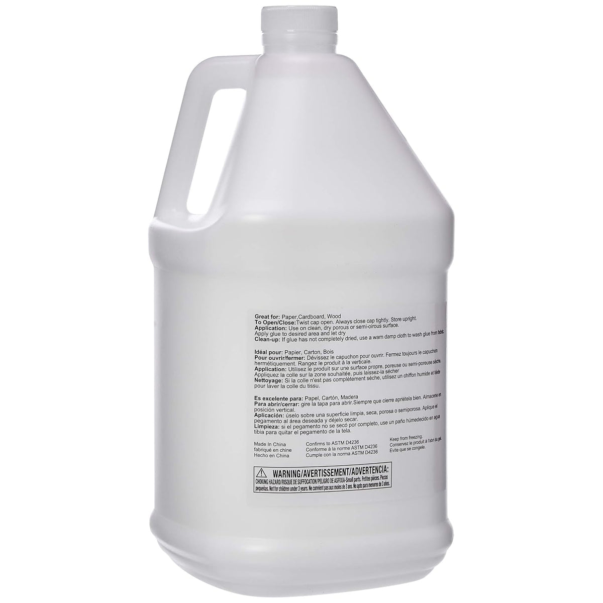 Amazon Basics All Purpose Washable School Classroom Liquid Glue, Great for Making Slime, No-Run Formula, 1 Gallon Bottle, 2-Pack, White