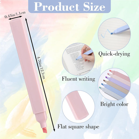 72 Pcs Bible Highlighter with Soft Chisel Tip Highlighters Bulk Pack, Pastel Highlighters No Bleed Through Pages, 6 Assorted Colors Aesthetic Markers for Bible Study Journaling Home Office Supplies