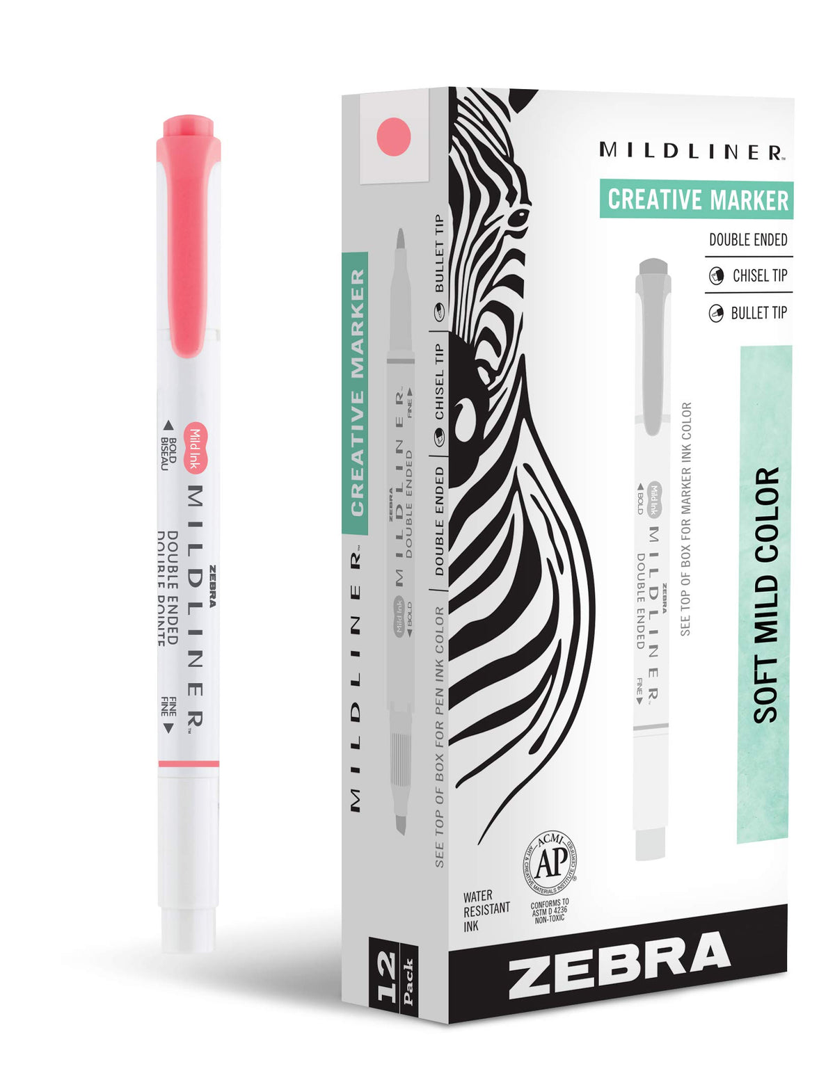 Zebra Pen MILDLINER No Bleed Highlighter, Lemon Yellow, Dual Tip, 12-Pack