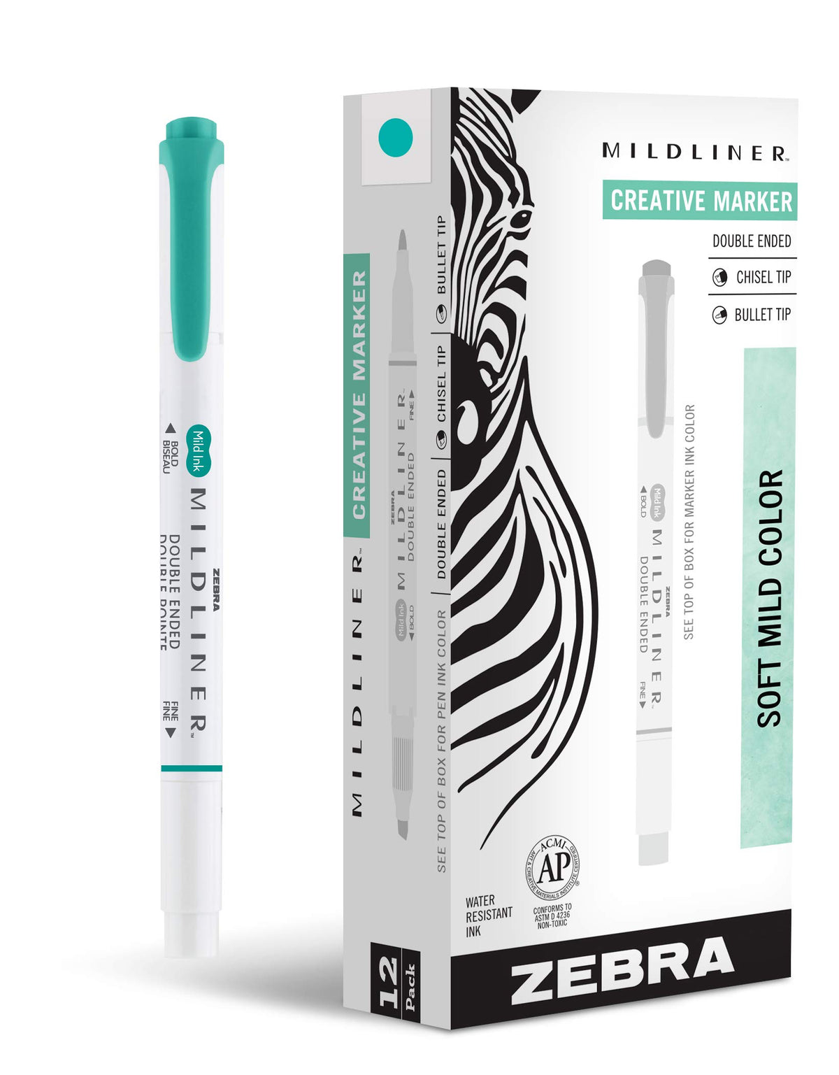 Zebra Pen MILDLINER No Bleed Highlighter, Lemon Yellow, Dual Tip, 12-Pack