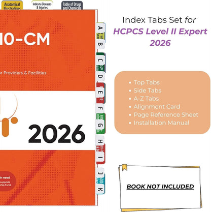 Index Tabs Bundle for CPT 2026, ICD-10-CM 2026 & HCPCS Level II 2026 | Complete Tabbing Set for 2026 Medical Codebook | Laminated & Color-Coded (Book Not Included)