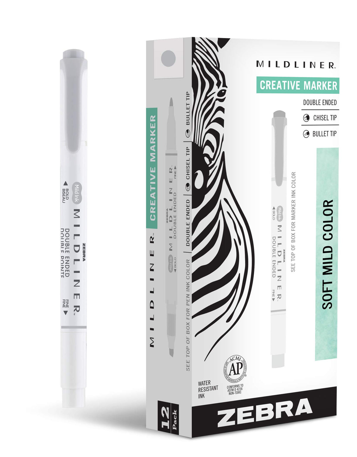 Zebra Pen MILDLINER No Bleed Highlighter, Lemon Yellow, Dual Tip, 12-Pack
