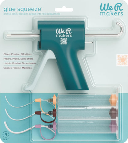 We R Glue Squeeze with Interchangeable Tips - Glue Dispenser with Refillable Syringes, Works with Most Liquid Adhesives - Craft Tool for Paper Crafting, Scrapbooking, and Card Making