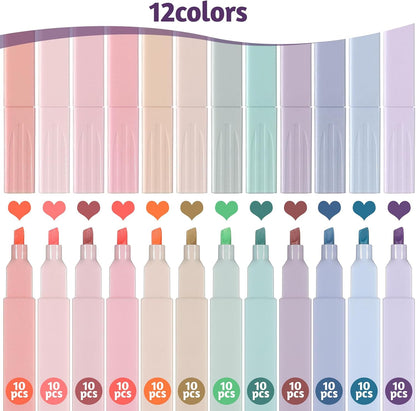120 Pcs Bible Highlighters Aesthetic, Chisel Tip Cute