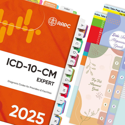 Index Tabs for AAPC Version ICD-10-CM 2026, Upgraded Complete Book Tabs Set (Book not Included), Color-Coded Tabs for Every Chapter with Code Ranges, Laminated & Waterproof & Repositionable