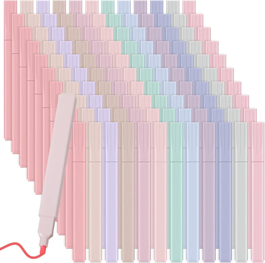 120 Pcs Aesthetic Highlighters, 12 Assorted Pastel Colors No Bleed Chisel Tip Marker Pens For Journal Bible Study Office Supplies