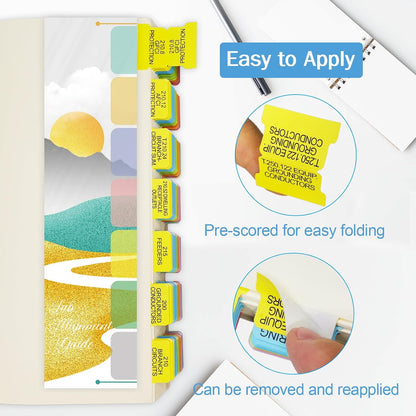 Index Tabs for 2026 NEC Code Book (Book not Included), 134 Printed NEC Tabs with 16 Blank Tabs, Color-Coded and Laminated, with Wire Chart & 2 Ohm's Law Stickers