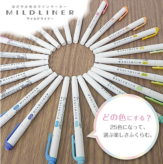 Zebra Mildliner WKT7-25C Highlighter, Set of 25 Colors