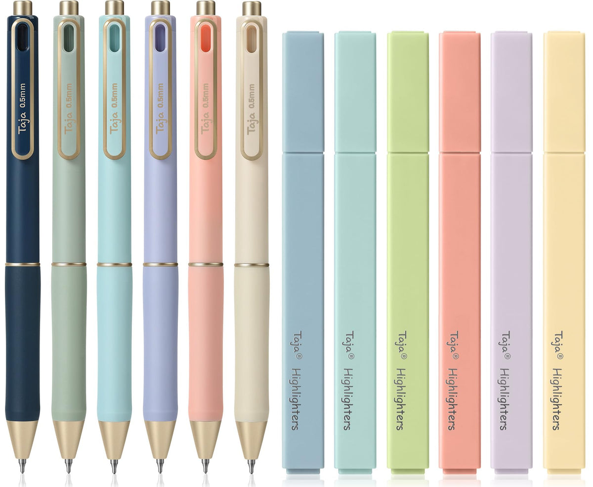 Taja 48 Pack Bible Highlighters and Pens Set, No Bleed and Quick-Drying