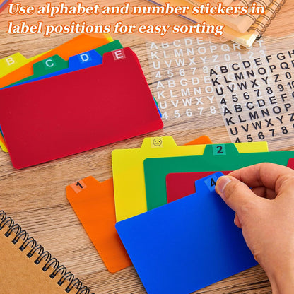Lewtemi 50 Pcs Index Card Dividers 4" x 6" with Cards Guides, Multicolor
