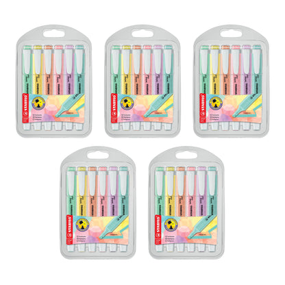 STABILO Swing Cool Pastel Highlighters - 5 x Pack of 6 - 6