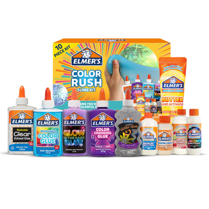 Elmer’s Kaleidoscope Slime Kit, Includes Liquid Glue, Slime Activator, Premade Slime, and Slime Mix-Ins, 10 Count