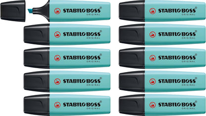 Highlighter - STABILO BOSS ORIGINAL Pastel - Pack of 10 - Touch of Turquoise