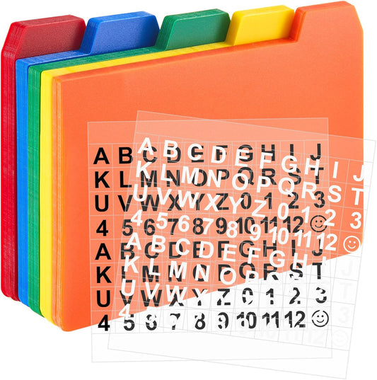 Lewtemi 50 Pcs Index Card Dividers 4" x 6" with Cards Guides, Multicolor