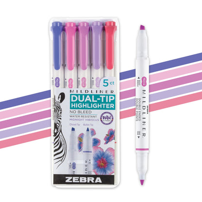 Zebra Pen MILDLINER No Bleed Highlighter, Lemon Yellow, Dual Tip, 12-Pack