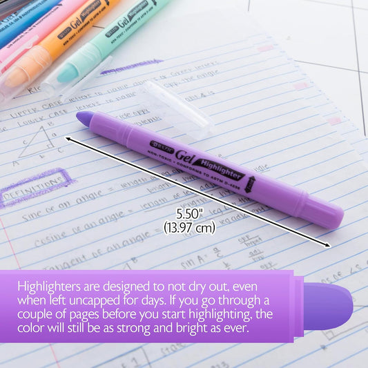 BAZIC PRODUCTS Gel Bible Highlighters, 12 Colors, No Bleed, 2-Pack