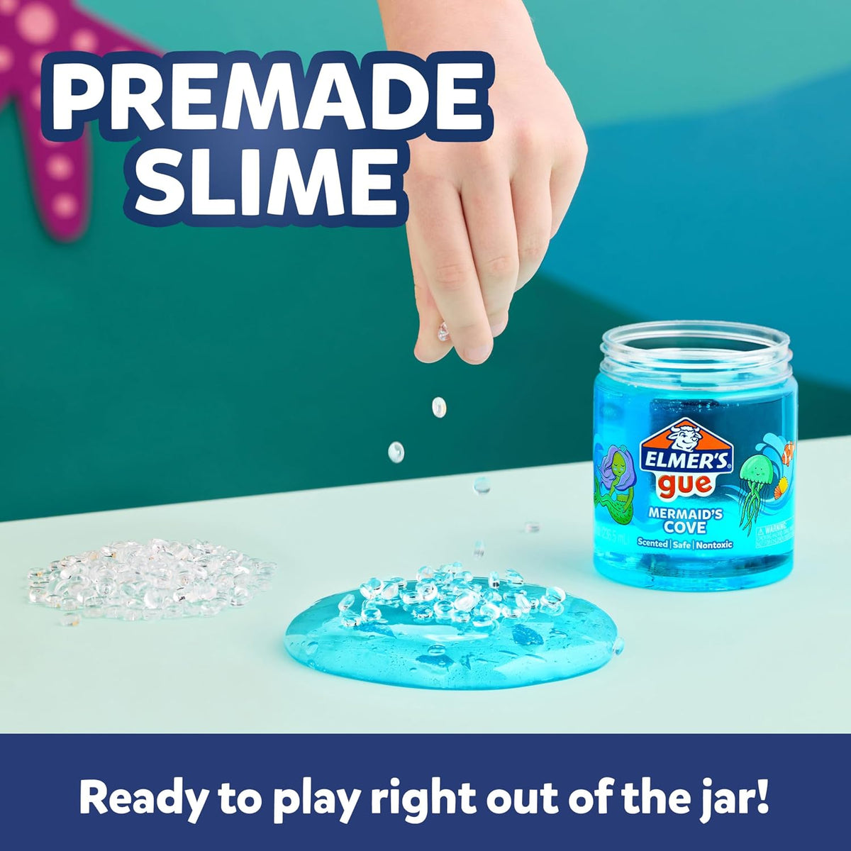 Elmer's Ocean Dive Slime Kit, Slime Supplies Include Liquid Glue, Activator, and Premade Slime, 9 Count - Creative Activity, Kids Summer Fun