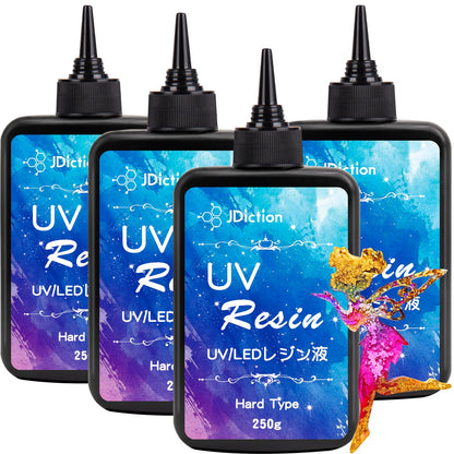 JDiction UV Resin, Upgrade 300g High Viscosity Hard UV Resin with Crystal Clear Resins Kit for Doming, Sealing, Coating, and Casting