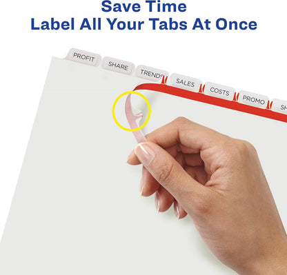 Avery Index Maker Clear Label Dividers, 8-Tab, White, 100 Sets