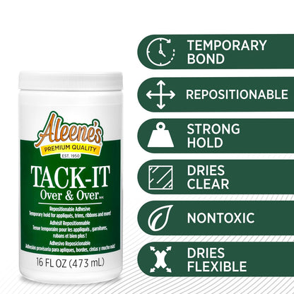 Aleene's Tack-It Over & Over Repositionable Adhesive 16 fl.oz.