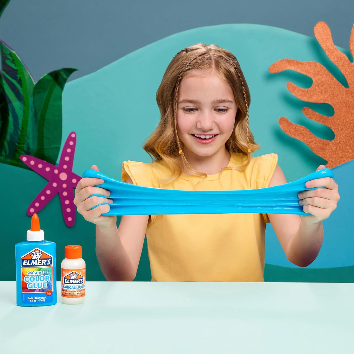 Elmer's Ocean Dive Slime Kit, Slime Supplies Include Liquid Glue, Activator, and Premade Slime, 9 Count - Creative Activity, Kids Summer Fun