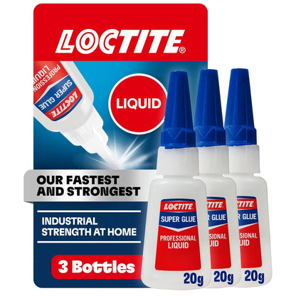 Loctite Super Glue Liquid Professional, Clear, 0.7 fl oz Bottle, 4 Pack - Superglue for Plastic, Wood, Metal, Crafts & Repair, Cyanoacrylate Adhesive Instant Glue, Quick Dry