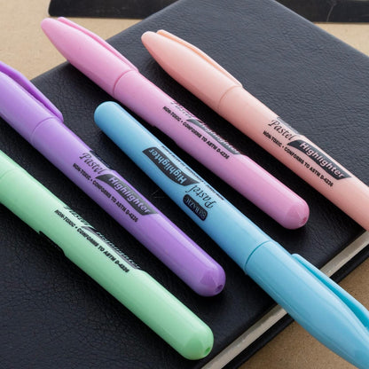 BAZIC PRODUCTS Pen Style Pastel Highlighters, Chisel Tip, Clip, 24-Box