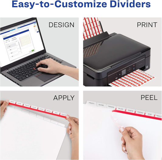 Avery® Index Maker® Clear Label Dividers, 8-Tab, Unpunched, 150 Sets