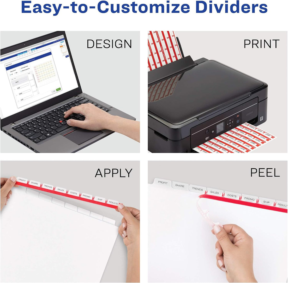 Avery® Index Maker® Clear Label Dividers, 8-Tab, Unpunched, 25 Sets