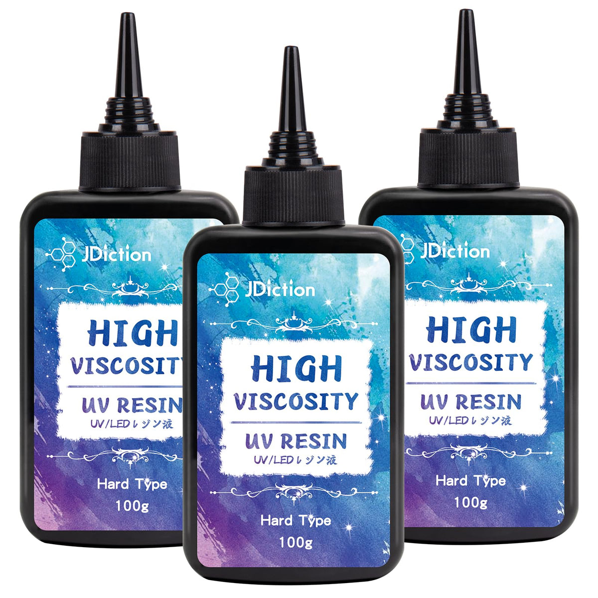 JDiction UV Resin, Upgrade 300g High Viscosity Hard UV Resin with Crystal Clear Resins Kit for Doming, Sealing, Coating, and Casting