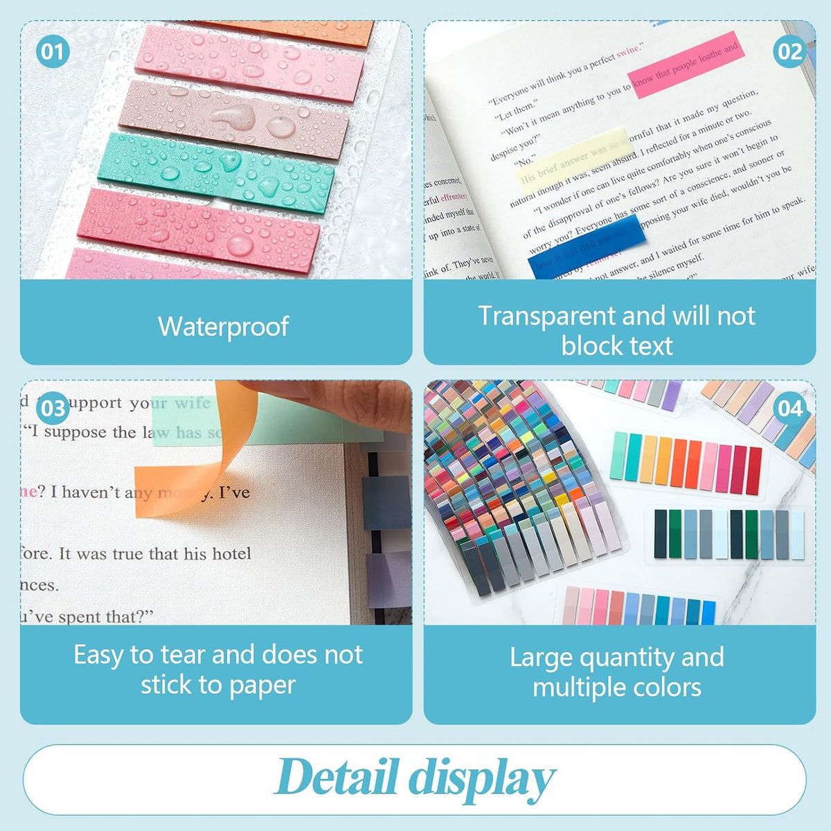 ReliThick 8000 Pcs Annotation Tabs, 40 Colors Writable Sticky Tabs for Book