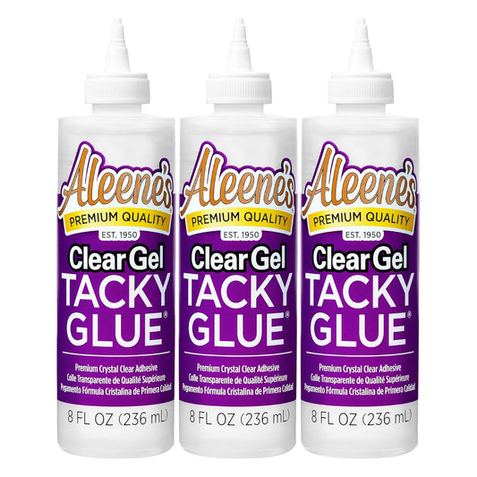 Aleene's Clear Gel Tacky Glue, Dries Clear, 8 fl oz 3-Pack