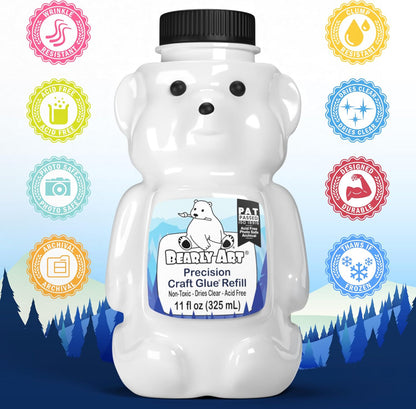 Bearly Art Precision Craft Glue Refill 11 fl oz Archival Dries Clear