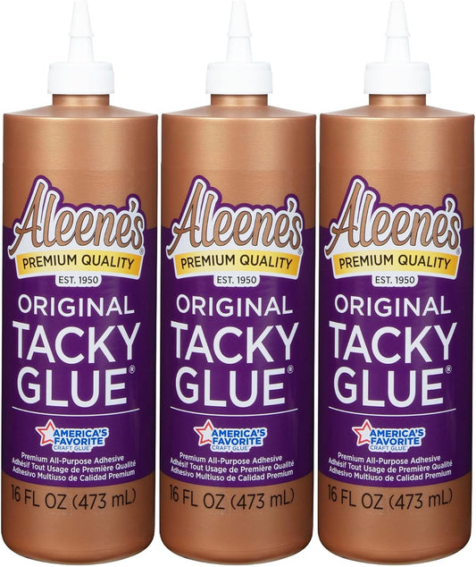 Aleene's Original Tacky Glue, Perfect for Crafts and DIY Projects, Dries Fast and Clear, 16 fl oz 3-Pack