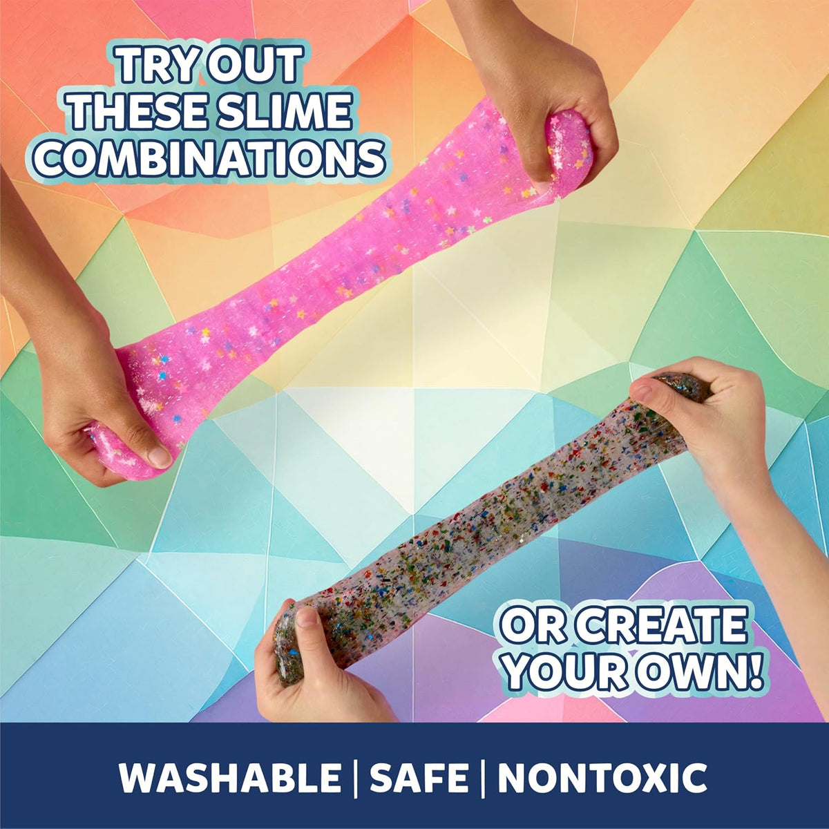 Elmer’s Kaleidoscope Slime Kit, Includes Liquid Glue, Slime Activator, Premade Slime, and Slime Mix-Ins, 10 Count