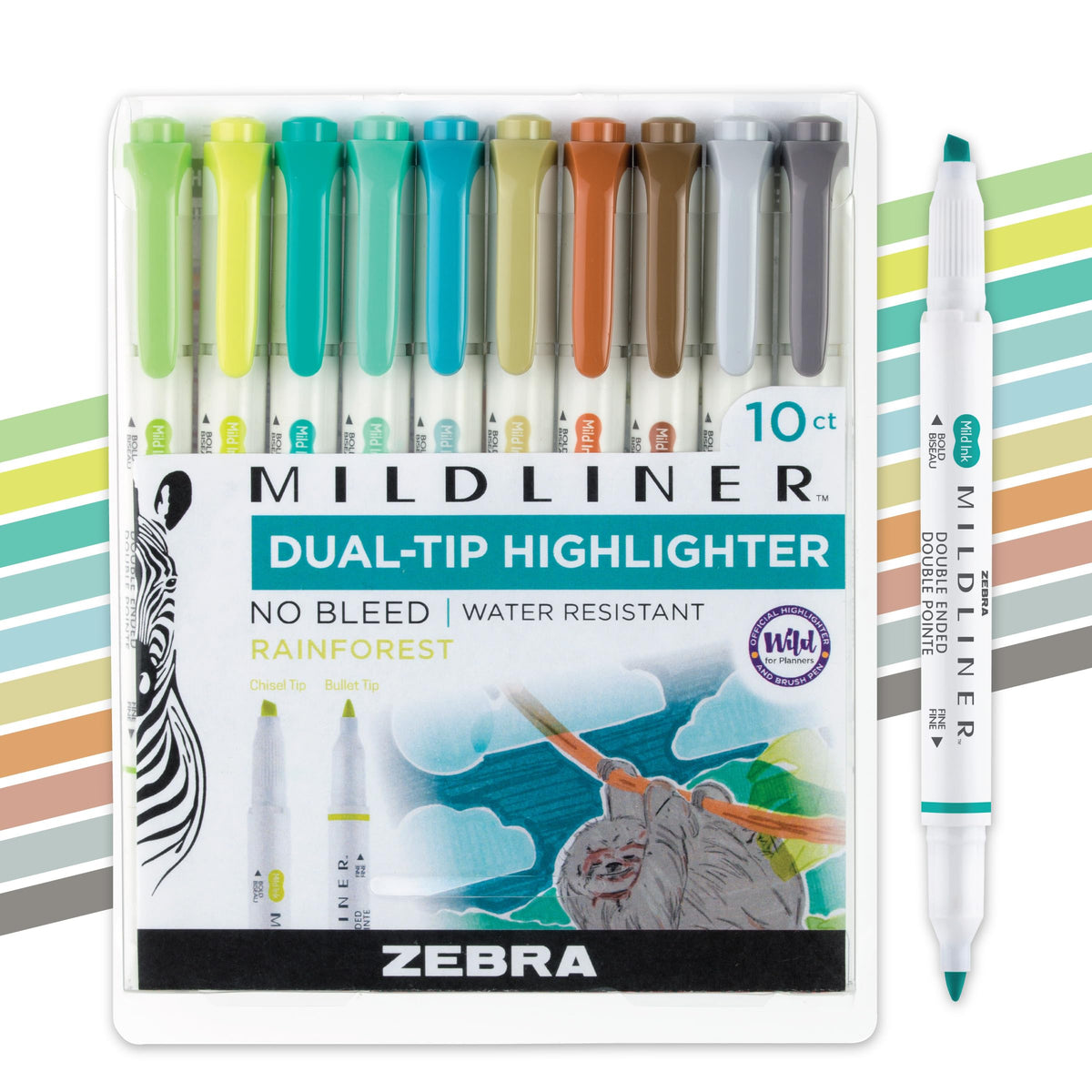Zebra Pen MILDLINER No Bleed Highlighter, Lemon Yellow, Dual Tip, 12-Pack