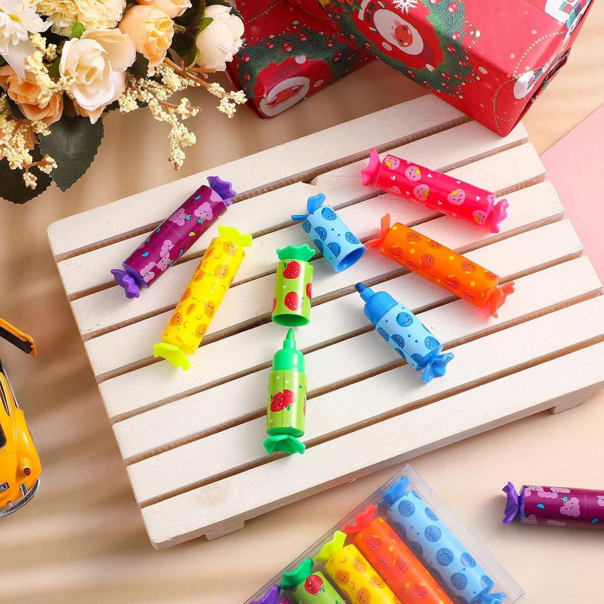 Geyee 144 Pcs Mini Cute Highlighter Pastel Candy Highlighter Bulk for Kid