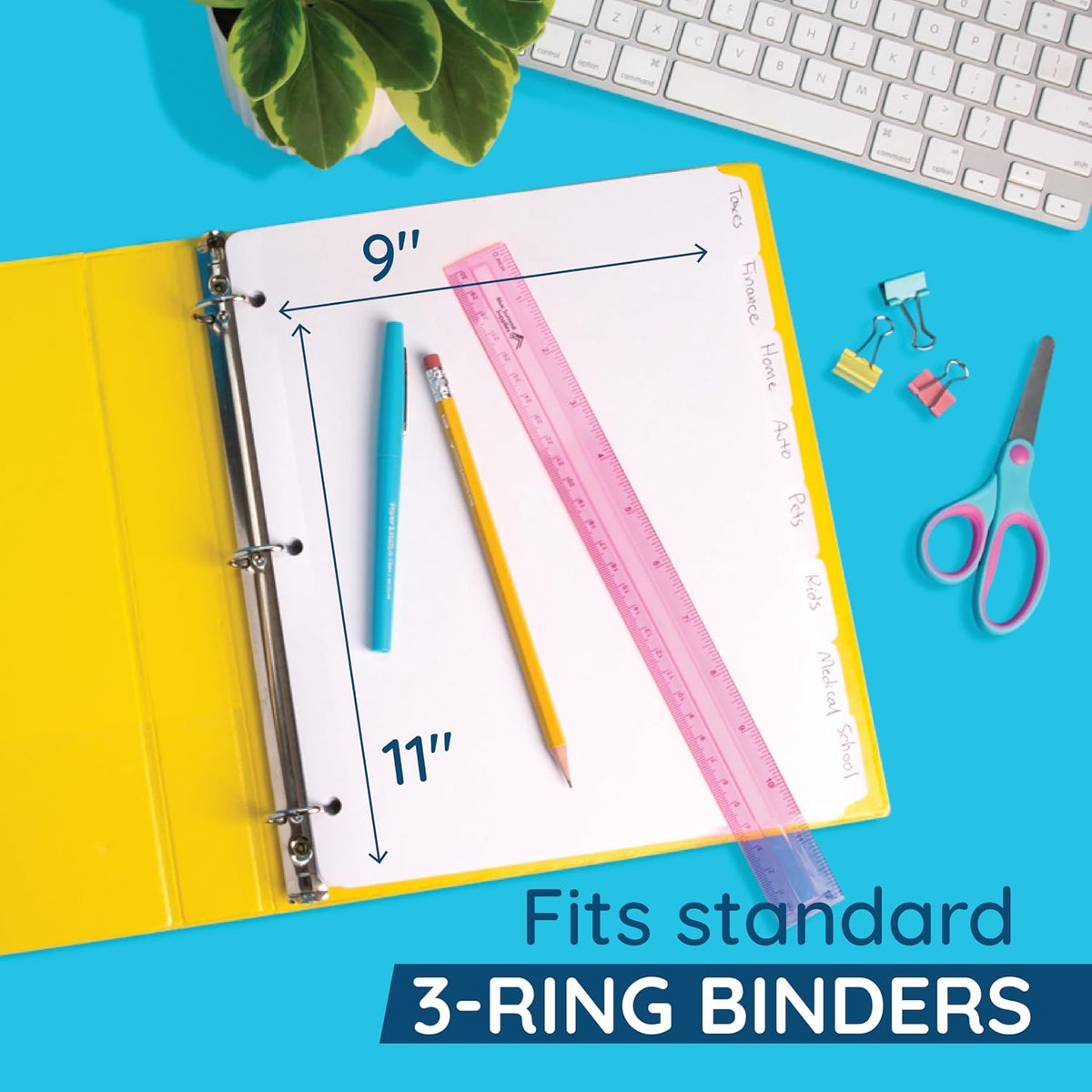 Blue Summit Supplies 96 Binder Dividers, 12 Sets, 8 Tab, Letter, White