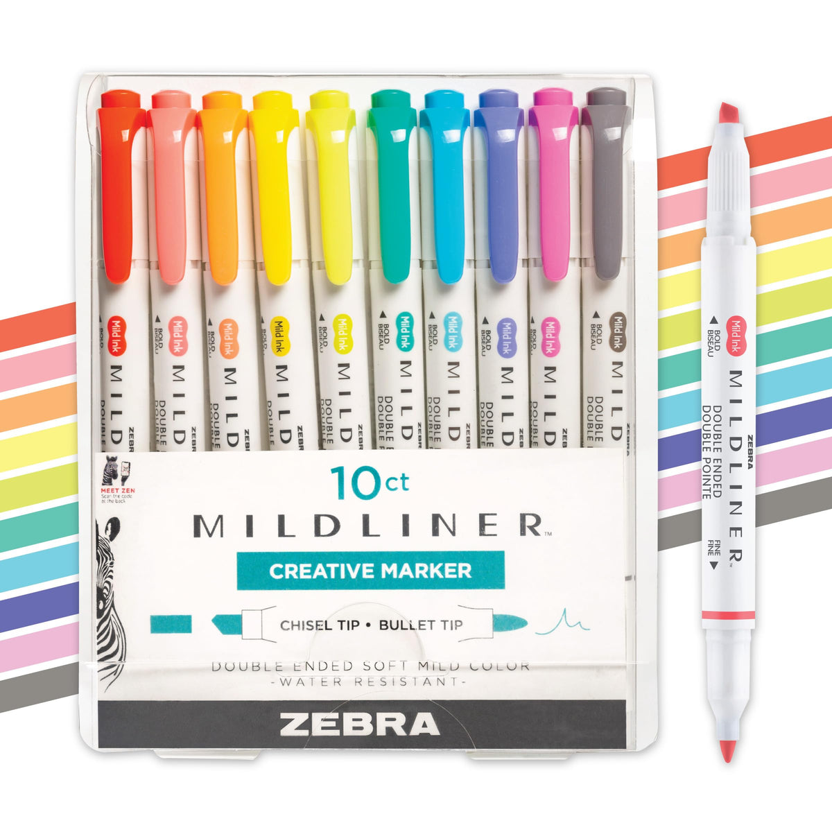 Zebra Pen MILDLINER No Bleed Highlighter, Lemon Yellow, Dual Tip, 12-Pack