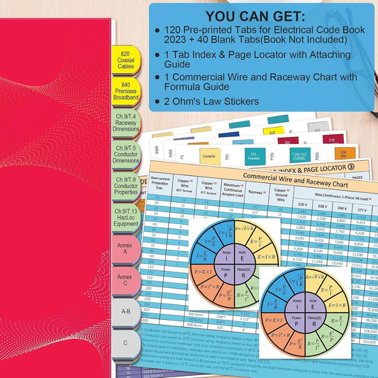 Plastic Electrical Index Tabs for The 2023 NEC Code Book(Book not Included)