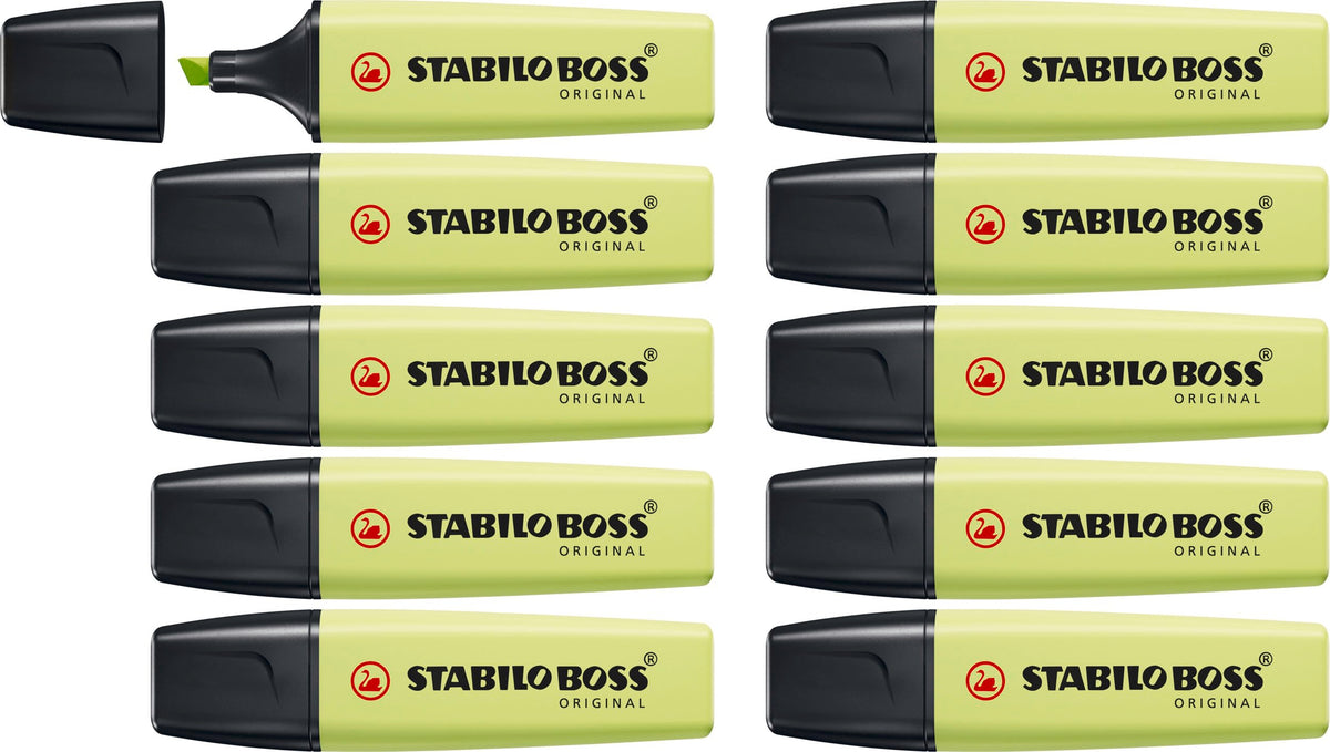 Highlighter - STABILO BOSS ORIGINAL Pastel - Pack of 10 - Touch of Turquoise