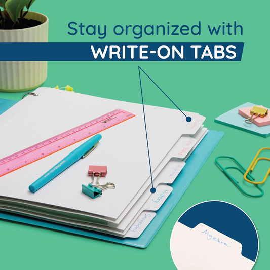 Blue Summit Supplies 100 Binder Dividers, 20 Sets, 5 Tab, Letter, White