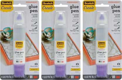 Scotch Scrapbookers Glue with Two-Way Applicator, 1.6 Ounce, (Pack of 3)