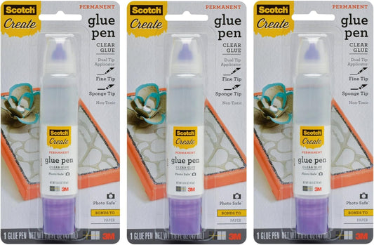 Scotch Scrapbookers Glue with Two-Way Applicator, 1.6 Ounce, (Pack of 3)