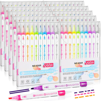 Zhehao 40 Pcs Erasable Highlighters Set, 10 Assorted Pastel Colors