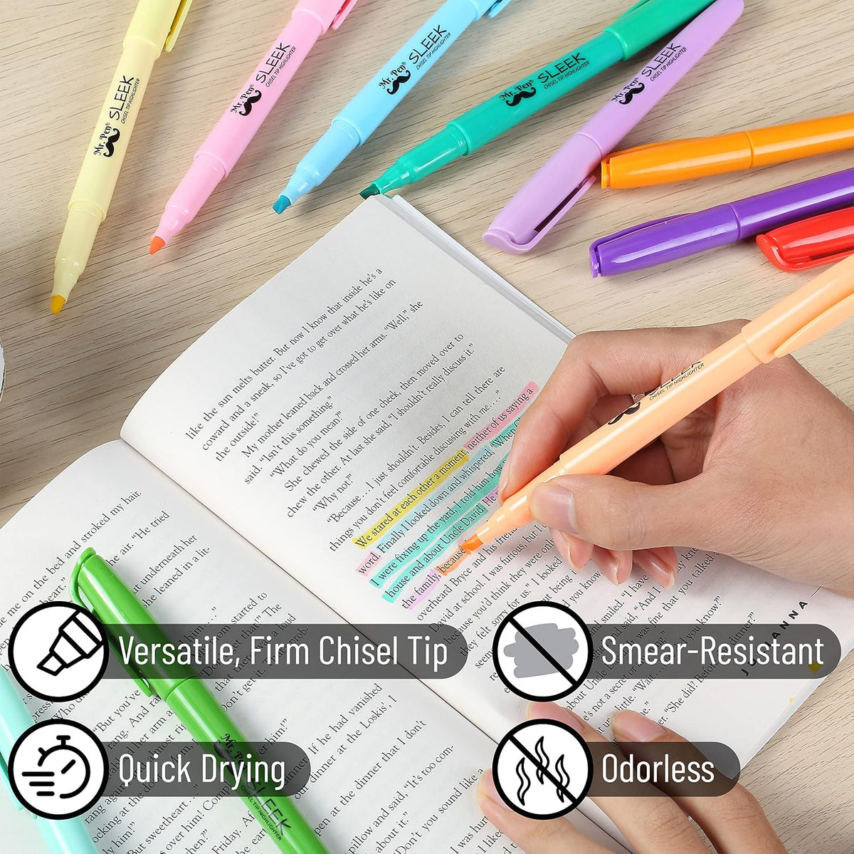 Mr. Pen- Pastel Highlighters, 96 Pack, Assorted Colors, Fast Dry