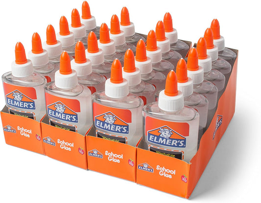 Elmer's Liquid School Glue, Clear, Washable, 5 Ounces, 24 Count - Great for Making Slime, #1 Teacher Brand