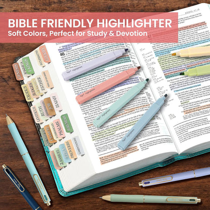 Taja 48 Pack Bible Highlighters and Pens Set, No Bleed and Quick-Drying